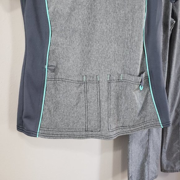 Scrubstar Tops Scrubstar Active Heather Gray Turquoise Athleisure